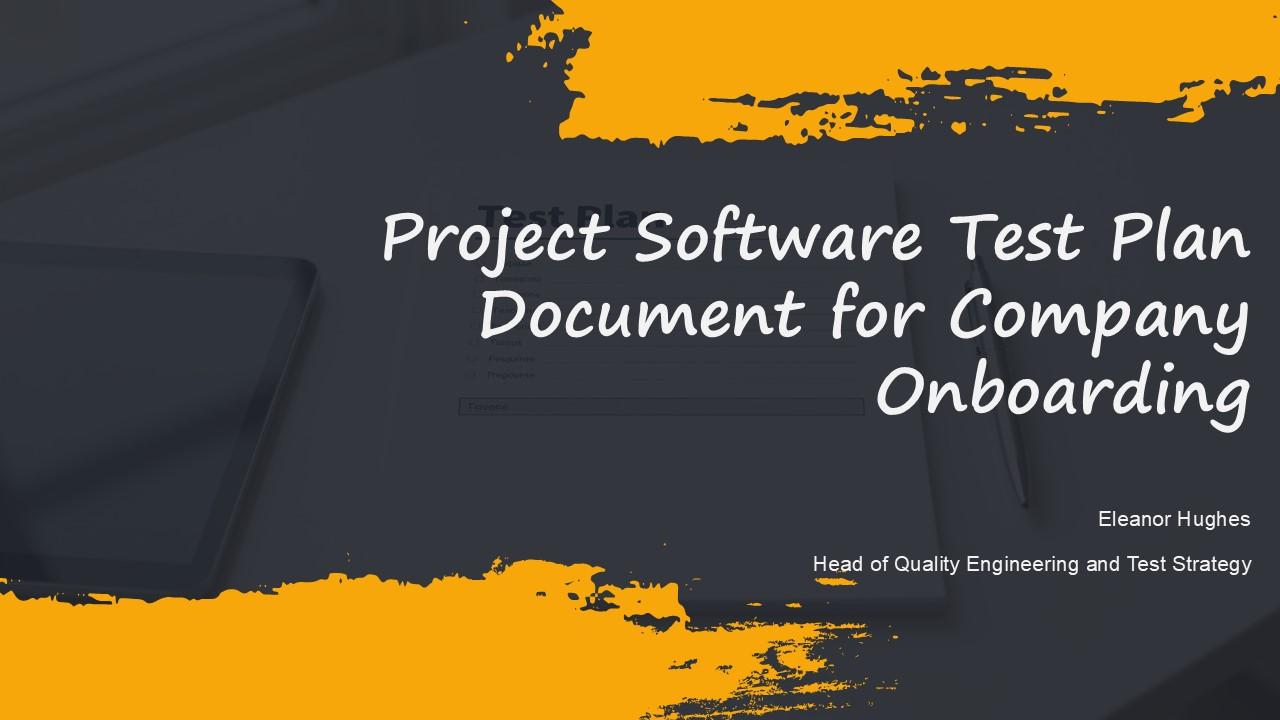 Project Software Test Plan Document For Company Onboarding PPT Designs VM