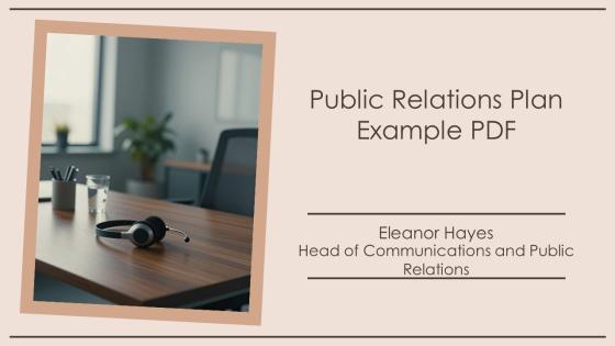 Public Relations Plan Example PDF PPT Outline VM