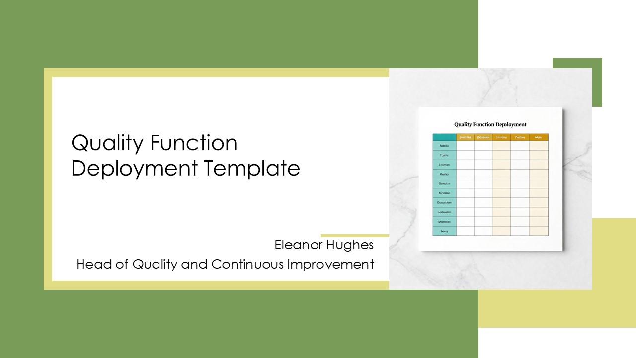 Quality Function Deployment Template PPT PowerPoint VM