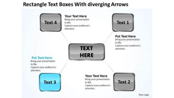 Rectangle Text Boxes With Diverging Arrows Cycle Process PowerPoint Slides Rectangle Text Boxes With Diverging Arrows Cycle Process PowerPoint Slides
