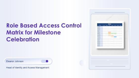 Role Based Access Control Matrix For Milestone Celebration PPT Structure VM