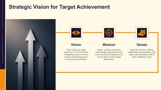 Sales Target Achievement Arrows Design For Multi Year Research Design PPT Guidelines VM