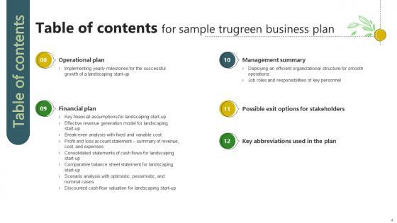 Sample TruGreen Business Plan Powerpoint Presentation Slides BP V