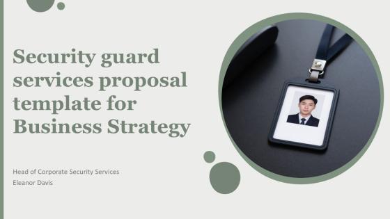 Security Guard Services Proposal Template For Business Strategy PPT Summary VM