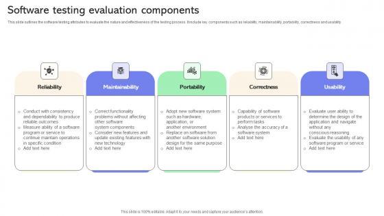 Software Testing Evaluation Components Ppt Portfolio Topics Pdf Software Testing Evaluation Components Ppt Portfolio Topics Pdf
