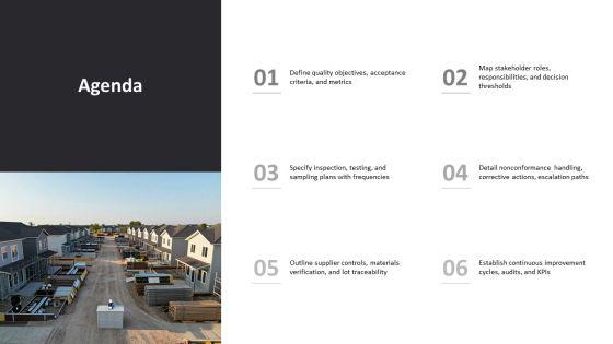 Suburban Homes Construction Project Quality Management Plan PPT Structure VM