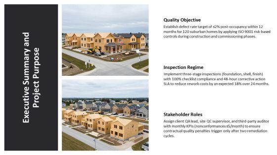 Suburban Homes Construction Project Quality Management Plan PPT Structure VM