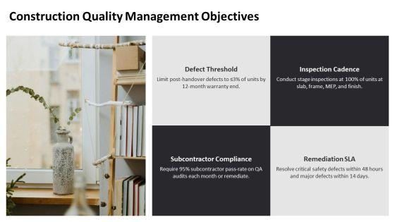 Suburban Homes Construction Project Quality Management Plan PPT Structure VM