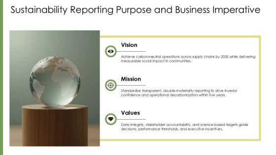 Sustainability Reporting Template PPT Template VM