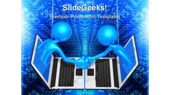 Technology Handshake Business PowerPoint Template 0810 Technology Handshake Business PowerPoint Template 0810
