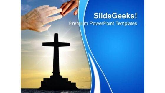 tropical_sunset_with_cross_sil_church_powerpoint_templates_and_powerpoint_themes_0712_title.jpg