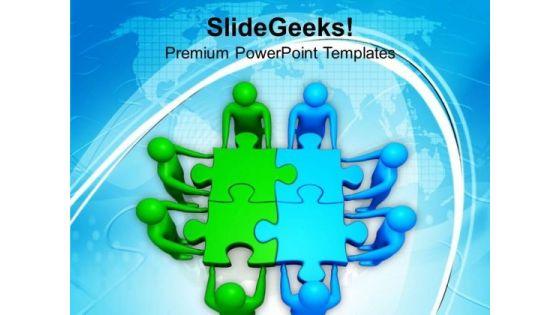 two_teams_efforts_green_blue_puzzles_business_powerpoint_templates_ppt_backgrounds_for_slides_0113_title.jpg