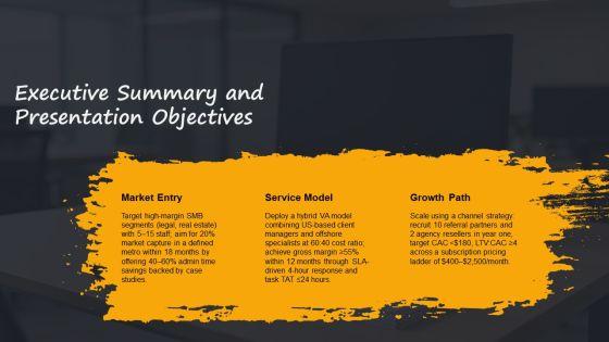 Virtual Assistant Business Plan PPT Outline VM