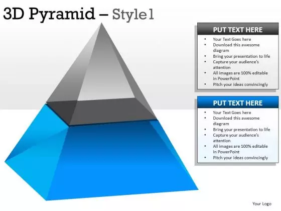 2 Stage 3d Pyramid 1 PowerPoint Slides And Ppt Diagrams Templates