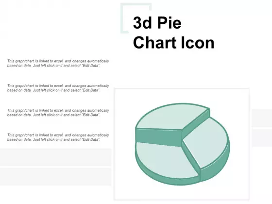 3D Pie Chart Icon Ppt PowerPoint Presentation Outline Inspiration