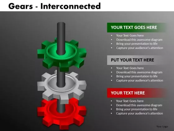3 Stacked Gears PowerPoint Templates List PowerPoint Slides