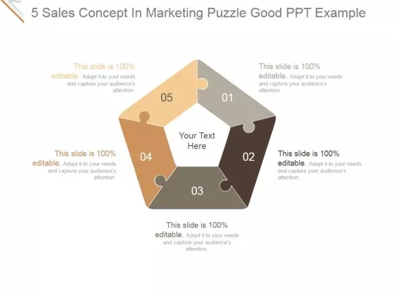 5 Sales Concept In Marketing Puzzle Ppt PowerPoint Presentation Ideas