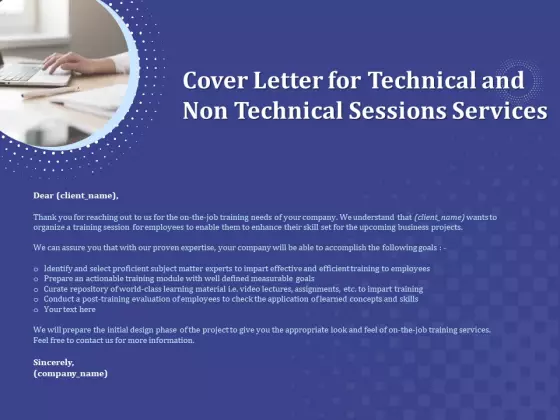 Balancing Skill Development Cover Letter For Technical And Non Technical Sessions Services Guidelines PDF