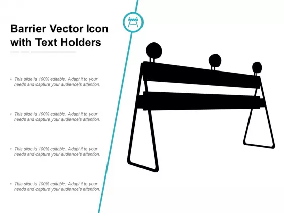Barrier Vector Icon With Text Holders Ppt Powerpoint Presentation Graphics