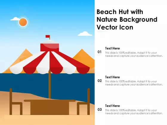 Beach Hut With Nature Background Vector Icon Ppt PowerPoint Presentation Gallery Gridlines PDF