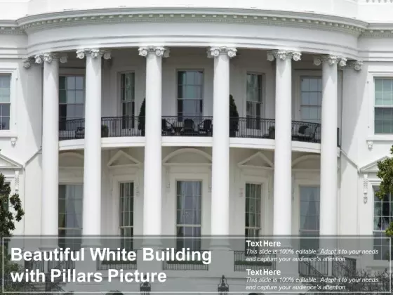 Beautiful White Building With Pillars Picture Ppt PowerPoint Presentation Icon Design Templates