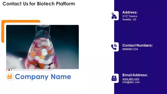 Biotechnology Startup Funding Elevator Pitch Deck Contact Us For Biotech Platform Microsoft PDF