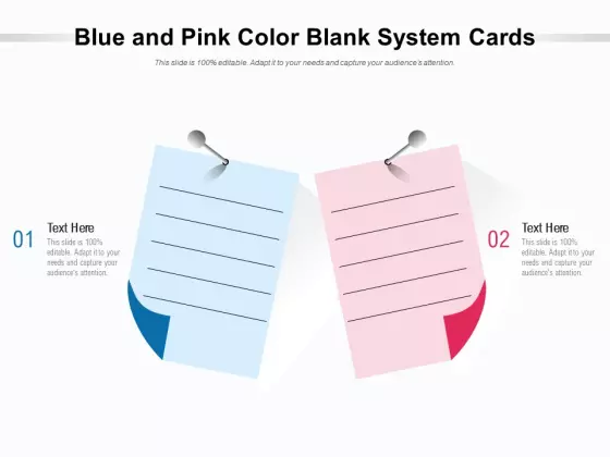 Blue And Pink Color Blank System Cards Ppt PowerPoint Presentation File Outline PDF
