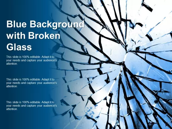 Blue Background With Broken Glass Ppt PowerPoint Presentation Portfolio Introduction