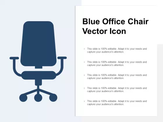Blue Office Chair Vector Icon Ppt PowerPoint Presentation Ideas Display