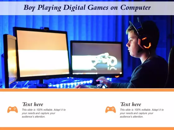 Boy Playing Digital Games On Computer Ppt PowerPoint Presentation Icon Layout Ideas PDF