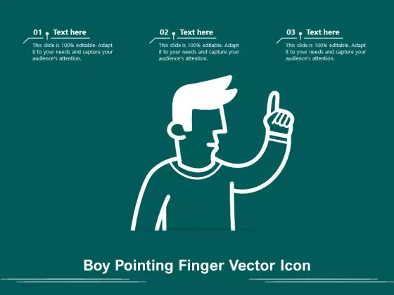 Boy Pointing Finger Vector Icon Ppt PowerPoint Presentation Styles Clipart PDF