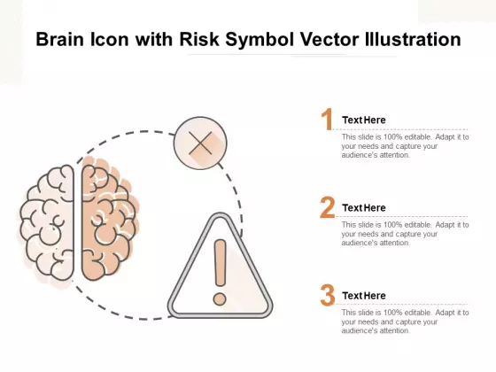 Brain Icon With Risk Symbol Vector Illustration Ppt PowerPoint Presentation Inspiration Slides PDF