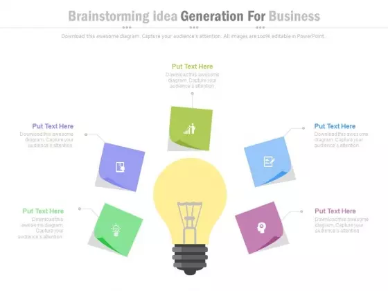 Brainstorming Session With Bulb Infographic Diagram Powerpoint Slides