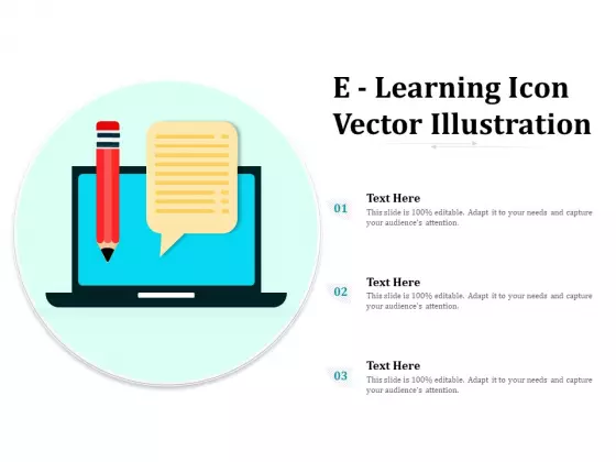 E Learning Icon Vector Illustration Ppt PowerPoint Presentation Portfolio Elements PDF