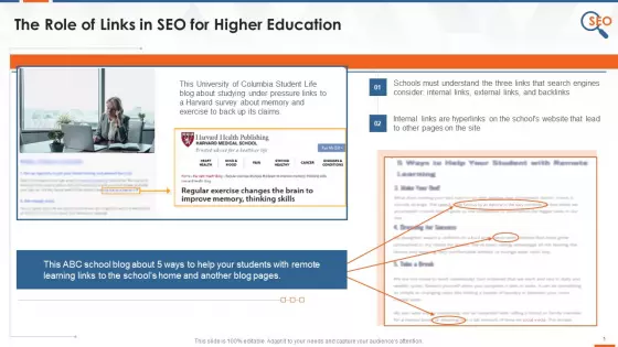 Education Institute SEO Approach Link Building Training Ppt
