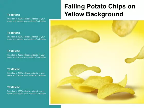 Falling Potato Chips On Yellow Background Ppt PowerPoint Presentation Slides Show