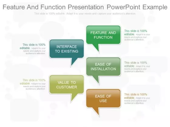 Feature And Function Presentation Powerpoint Example