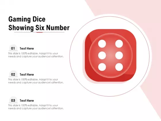 Gaming Dice Showing Six Number Ppt PowerPoint Presentation File Format PDF