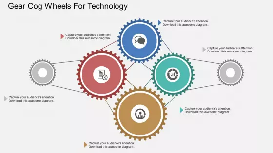 Gear Cog Wheels For Technology Powerpoint Templates