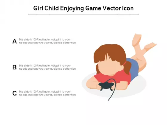 Girl Child Enjoying Game Vector Icon Ppt PowerPoint Presentation File Gallery PDF