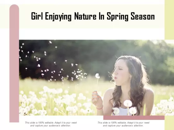 Girl Enjoying Nature In Spring Season Ppt PowerPoint Presentation Infographics Icon PDF
