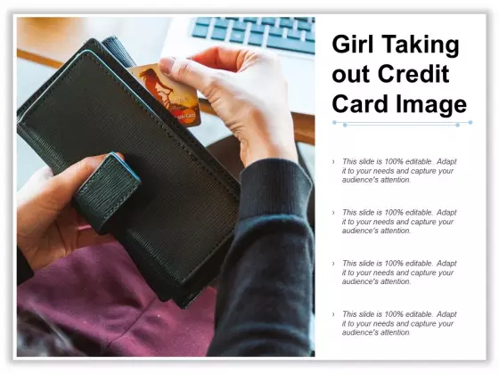 Girl Taking Out Credit Card Image Ppt PowerPoint Presentation Outline Design Templates
