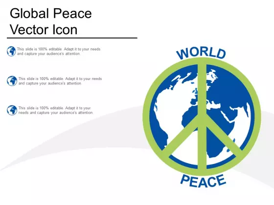 Global Peace Vector Icon Ppt PowerPoint Presentation Slides Objects