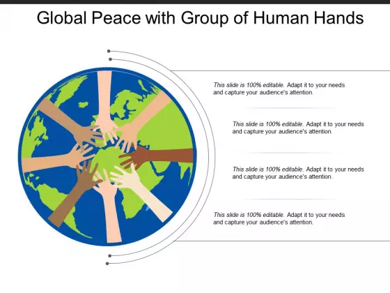 Global Peace With Group Of Human Hands Ppt PowerPoint Presentation Gallery Outfit