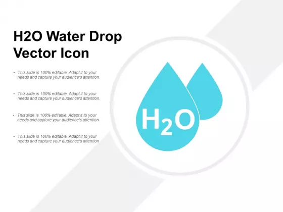 H2O Water Drop Vector Icon Ppt PowerPoint Presentation Infographics File Formats