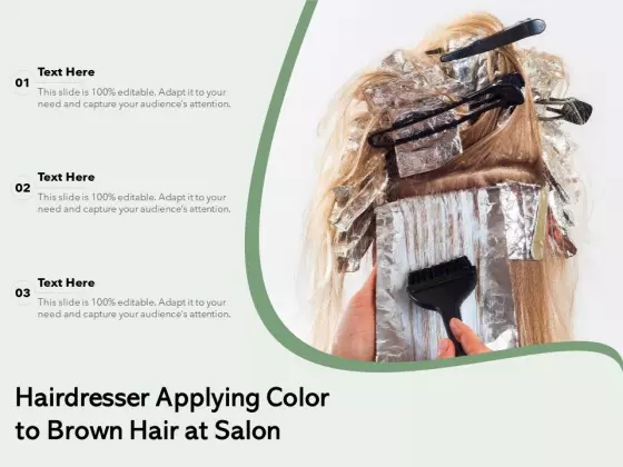 Hairdresser Applying Color To Brown Hair At Salon Ppt PowerPoint Presentation Styles Show PDF