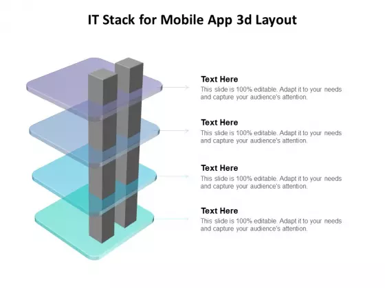IT Stack For Mobile App 3D Layout Ppt PowerPoint Presentation Professional Background Images PDF