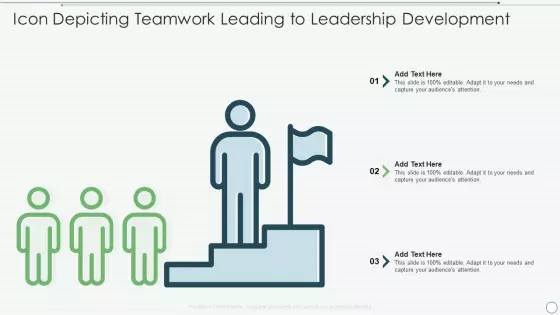 Icon Depicting Teamwork Leading To Leadership Development Clipart PDF