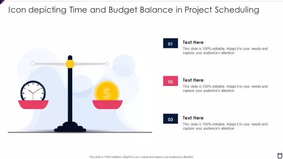 Icon Depicting Time And Budget Balance In Project Scheduling Graphics PDF