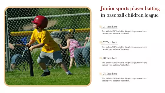 Junior Sports Player Batting In Baseball Children League Formats PDF